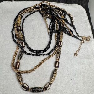 Elegant Black and Gold Beaded Necklace